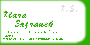 klara safranek business card